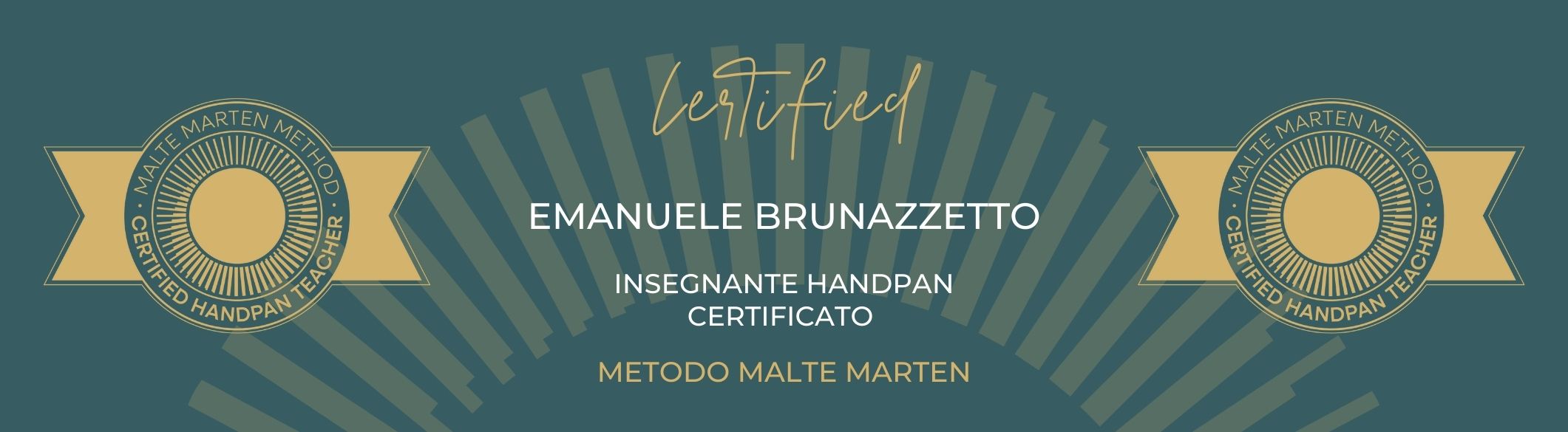 Emanuele Brunazzetto è Insegnante Certificato Handpan Metodo Malte Marten: il Primo in Italia!