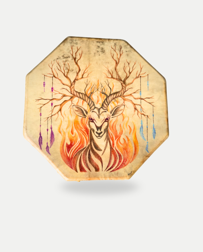 Tamburo Rituale Ottagonale dipinto 50 cm | Linea Archangels Drums