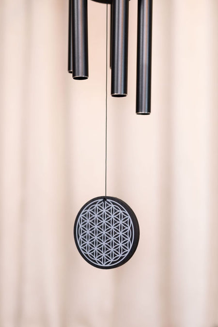 Meditation Wind Chime | Flower of Life, Black