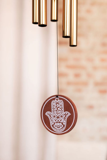 Meditation Wind Chime | Bronze Hamsa