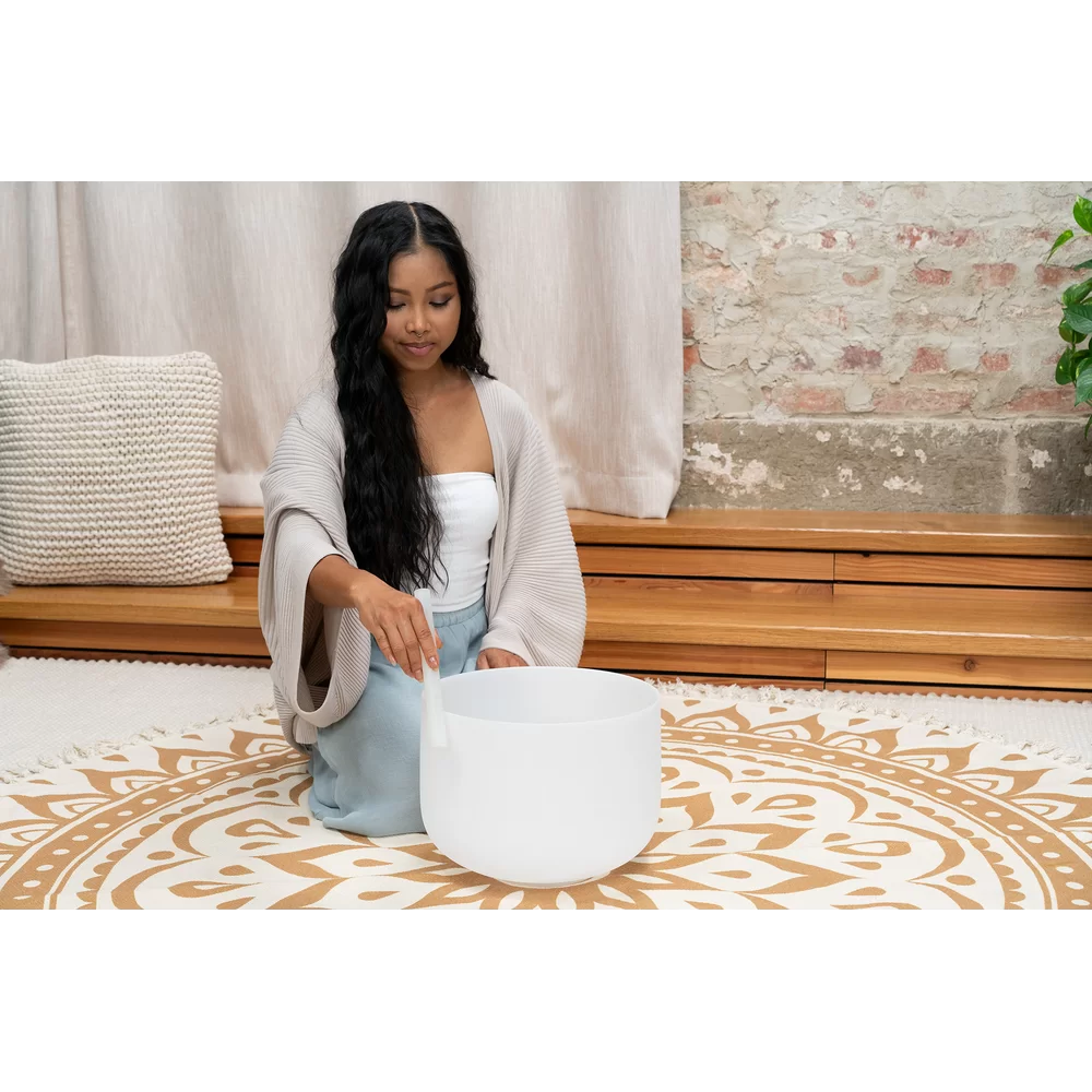 Campana Tibetana In Cristallo Di Quarzo ENERGYSOUND - Nota Sol 432Hz - Per Meditazione E Yoga - Blu - Foto 5