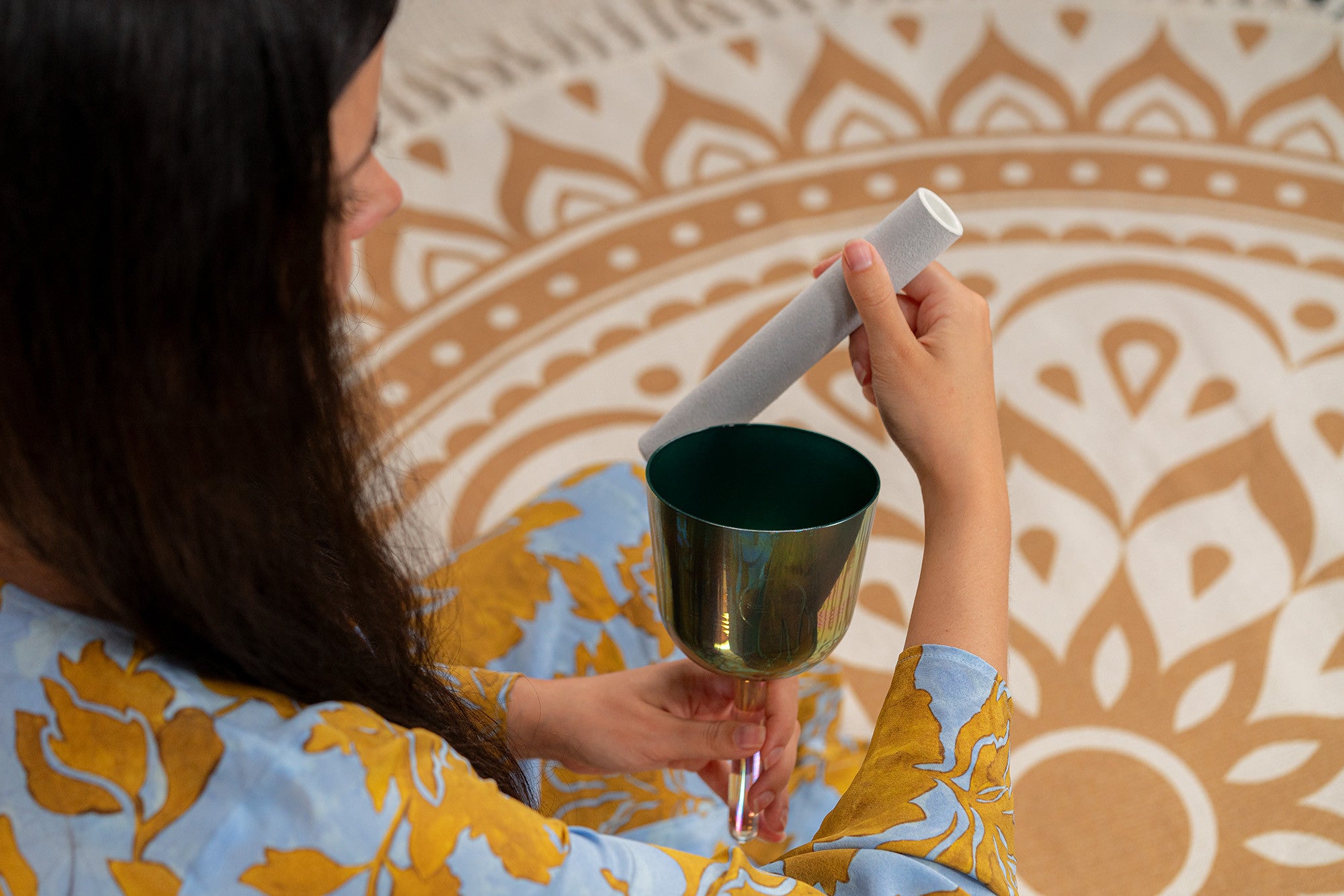 Calice sonoro in cristallo | 4.25'' | Indigo Blu