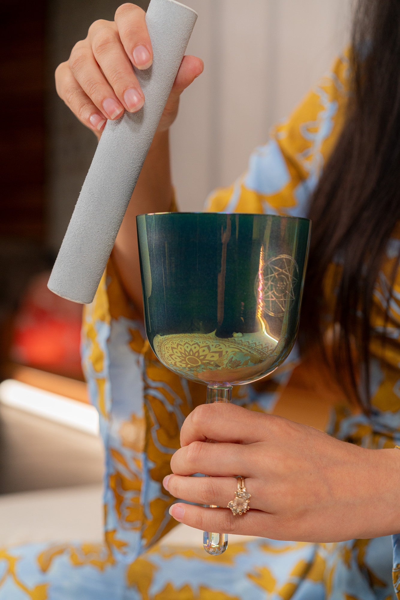 Calice sonoro in cristallo | 4.25'' | Indigo Blu