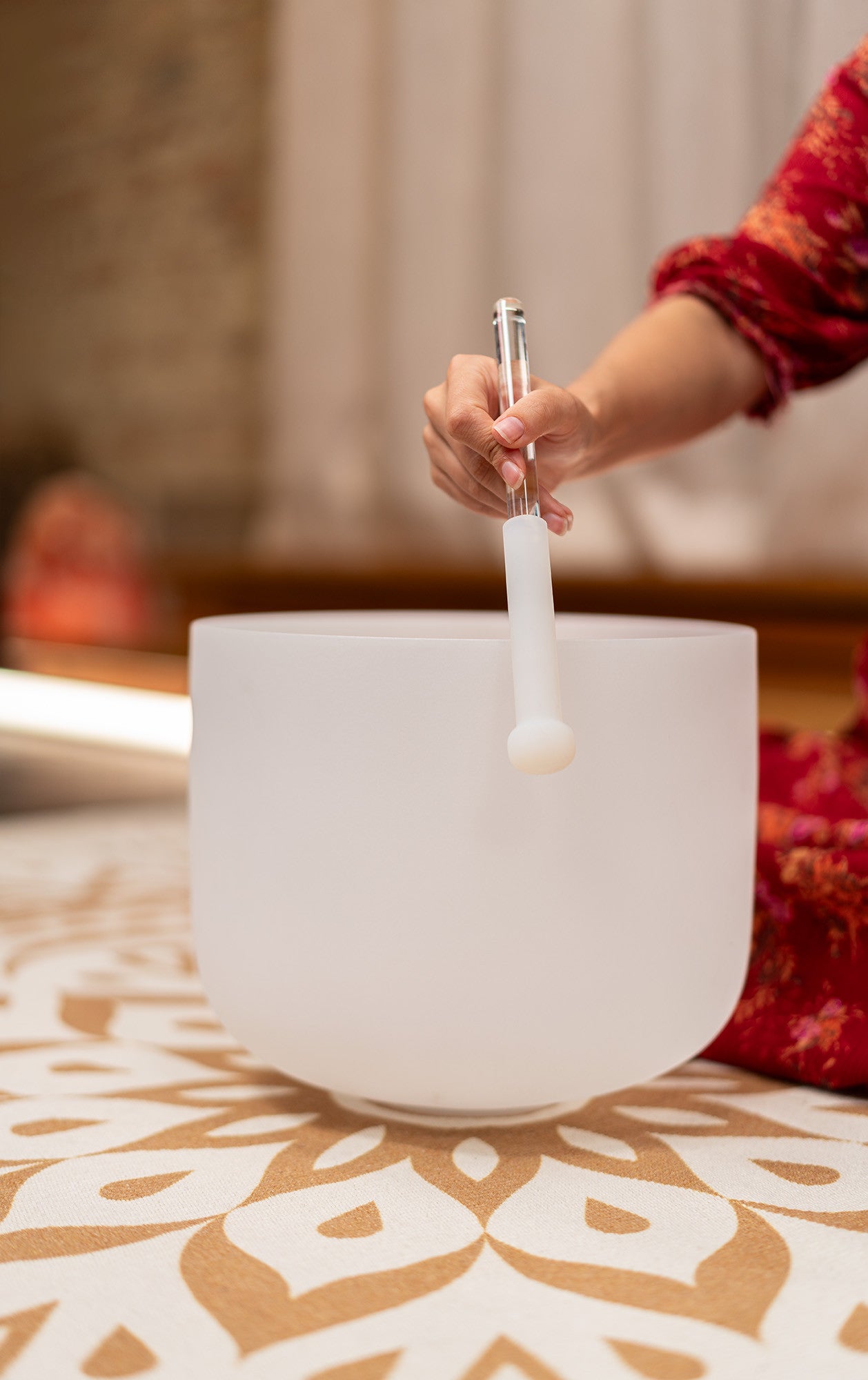 Mallet risonante in cristallo e silicone Semi-rivestito per Campane in cristallo di quarzo Medio