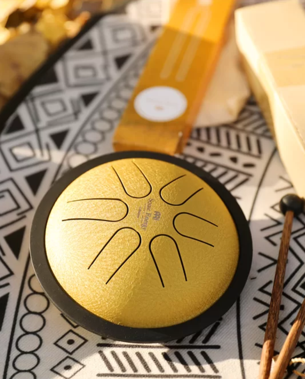 Sonic Energy Steel Tongue Drum – Mini Tank Drum In C Major – Stainless Steel Instrument For Meditation, Yoga, Kids – Including Mallets And Bag (MSTD1BK