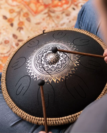 Octave Steel Tongue Drums 9 Note - D KURD - RE Minore fiore della vita