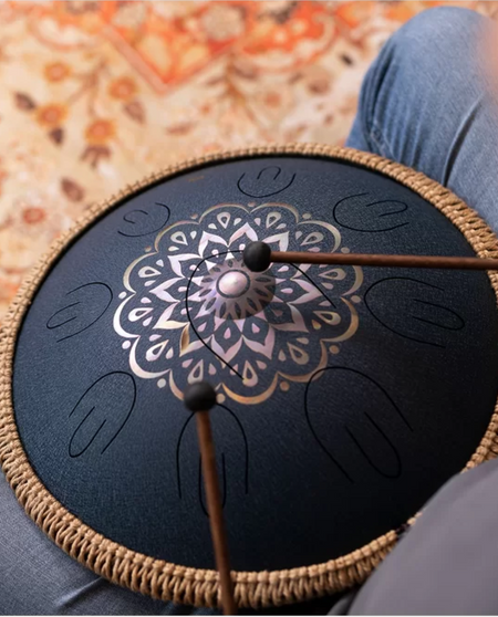 Octave Steel Tongue Drums Mandala - D AMARA - 9 Note