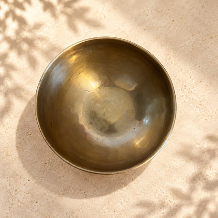 Campana tibetana VS-RNV-CT-33, vista dall’alto verso l’interno, ambientazione still life Vibrasonic