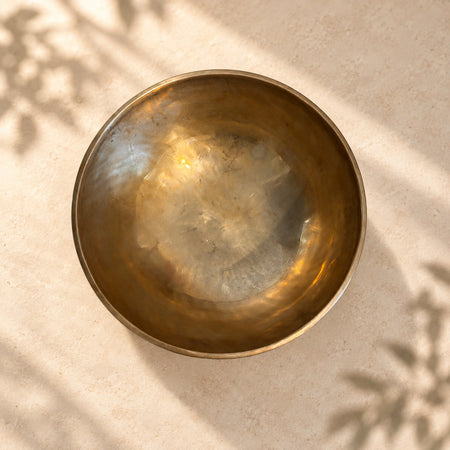 Campana tibetana VS-RNV-CT-37, vista dall’alto verso l’interno, ambientazione still life Vibrasonic
