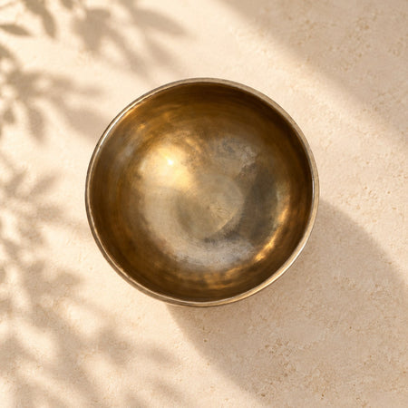 Campana tibetana VS-RNV-CT-39, vista dall’alto verso l’interno, ambientazione still life Vibrasonic