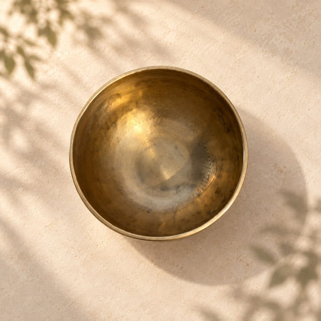 Campana tibetana VS-RNV-CT-40, vista dall’alto verso l’interno, ambientazione still life Vibrasonic