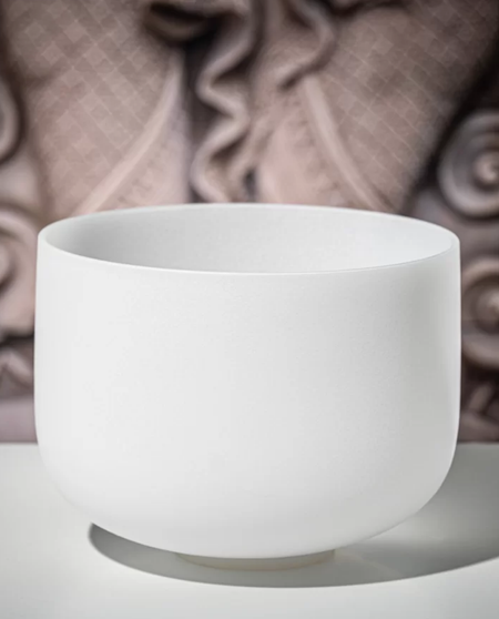 10'' White Quartz Crystal Singing Bowl | Note G4 - Throat Chakra