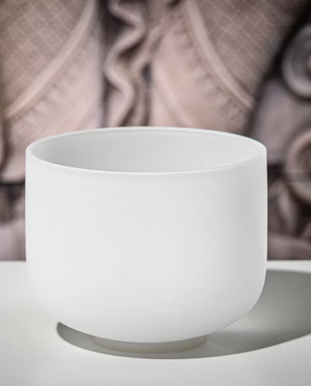 12'' White Quartz Crystal Singing Bowl | Note D4 - Sacral Chakra