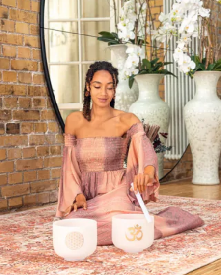 8'' White Quartz Crystal Singing Bowl | Note C#5, OM