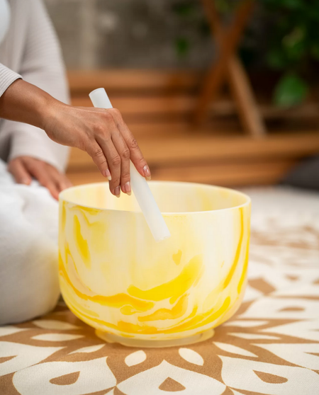 Crystal Singing Bowl | 10'' Yellow, Solar Plexus Chakra