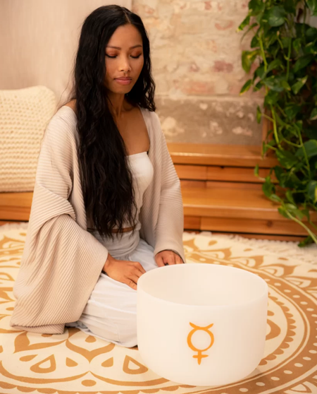 12'' Planetary White Quartz Crystal Singing Bowl | Mercury