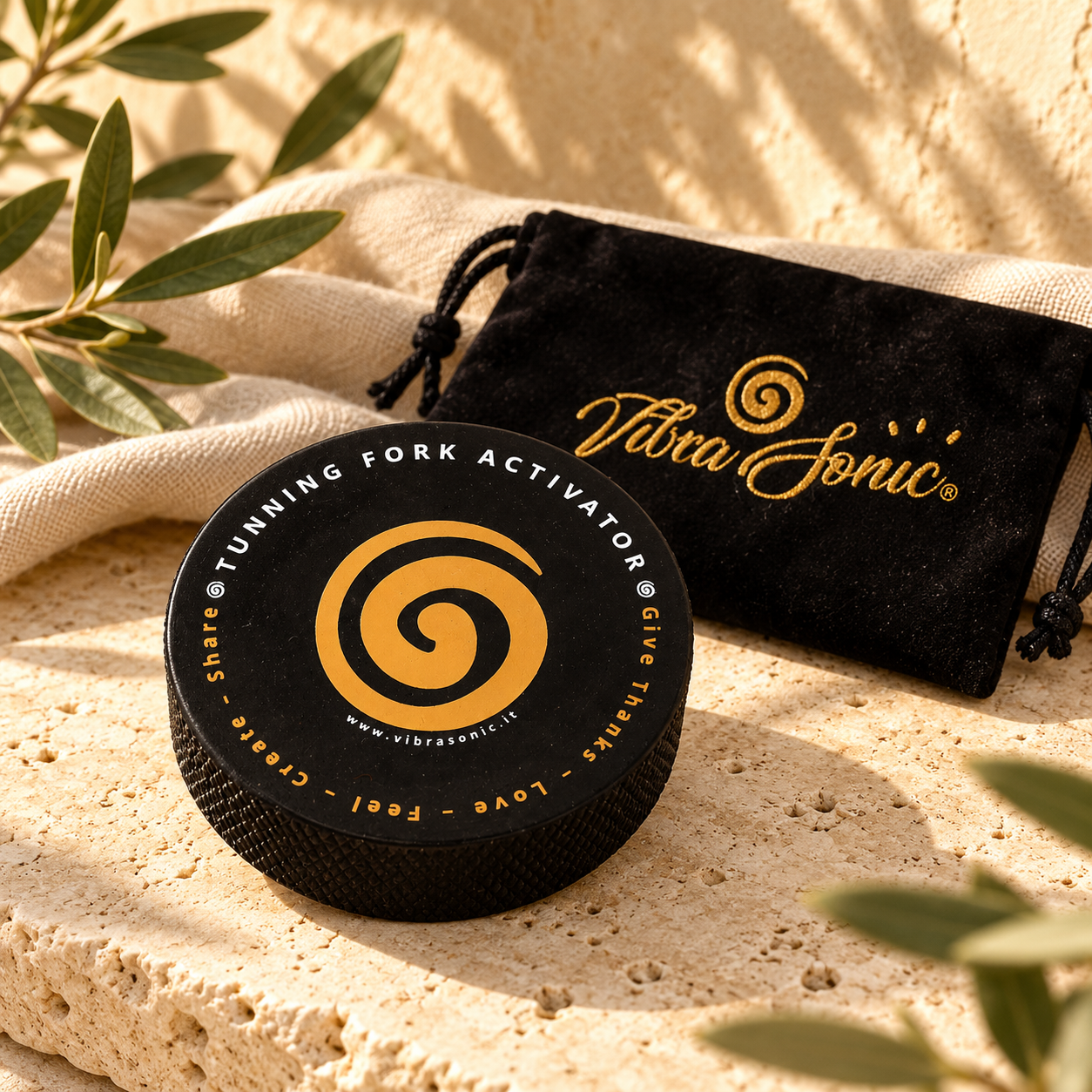 Attivatore per diapason Vibrasonic con Spirale del Sentire e mantra guida