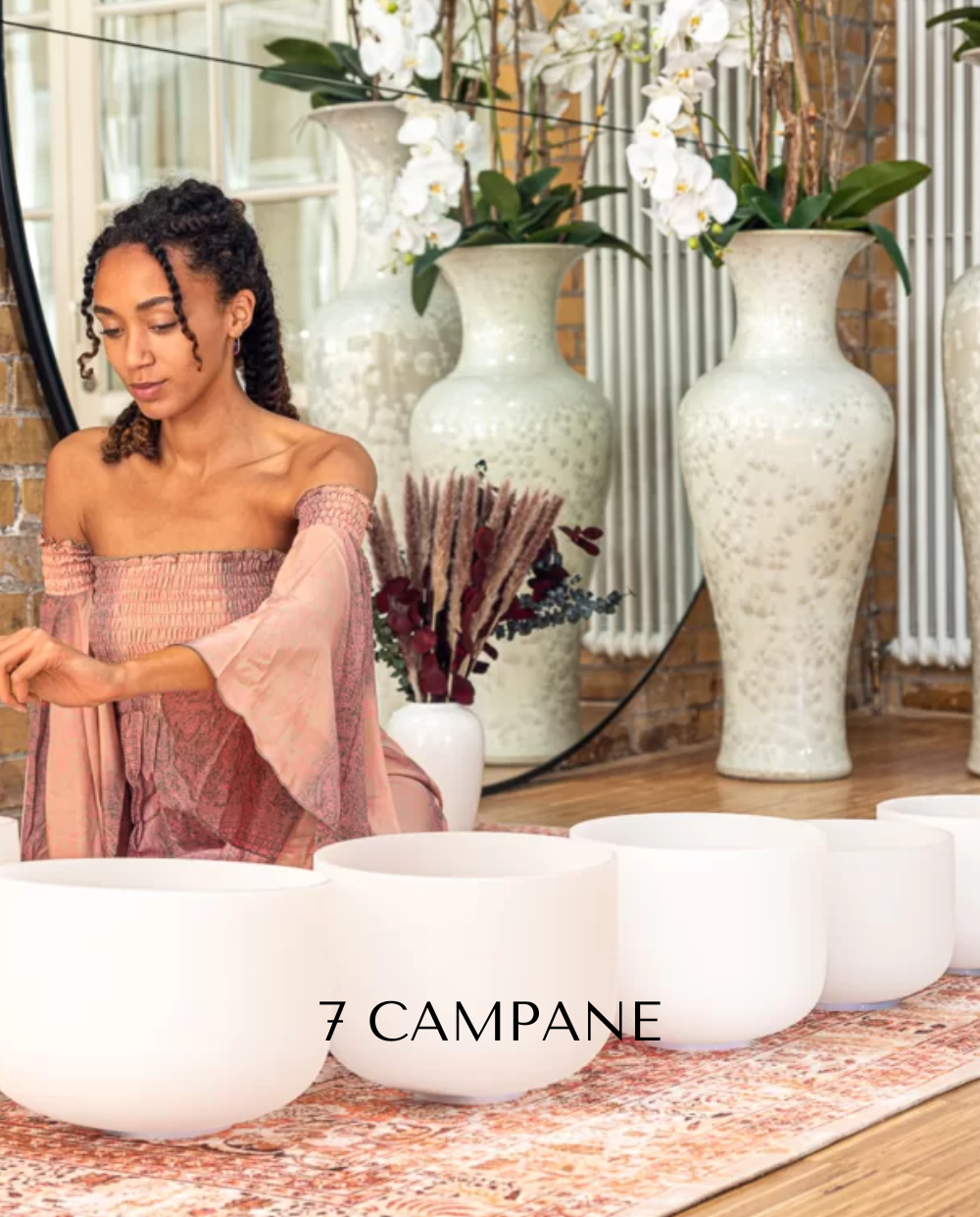 Set campane di quarzo 432Hz bianche Frosted | 7 pezzi chakra set C D E Set campane di quarzo 432Hz bianche Frosted | 7 pezzi chakra set C D E