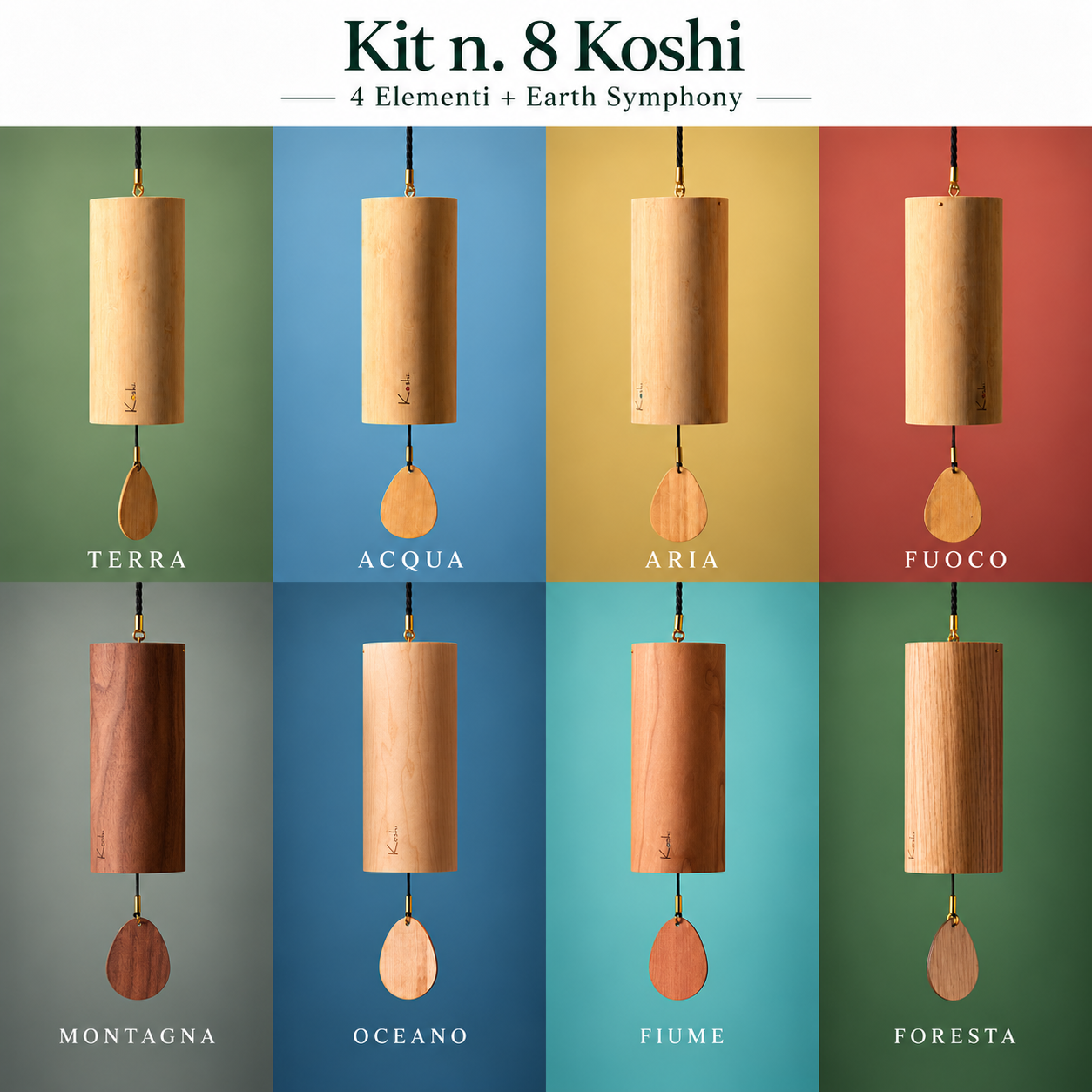 Kit 8 Koshi - Terra, Acqua, Aria, Fuoco, Montagna, Oceano, Fiume e Foresta