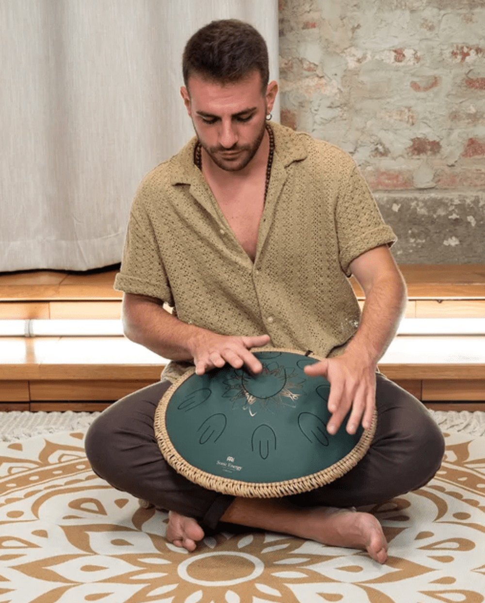 Octave Steel Tongue Drum 16” – F Major – 9 Note – 432 Hz – Dark Green - VibraSonic Music Store
