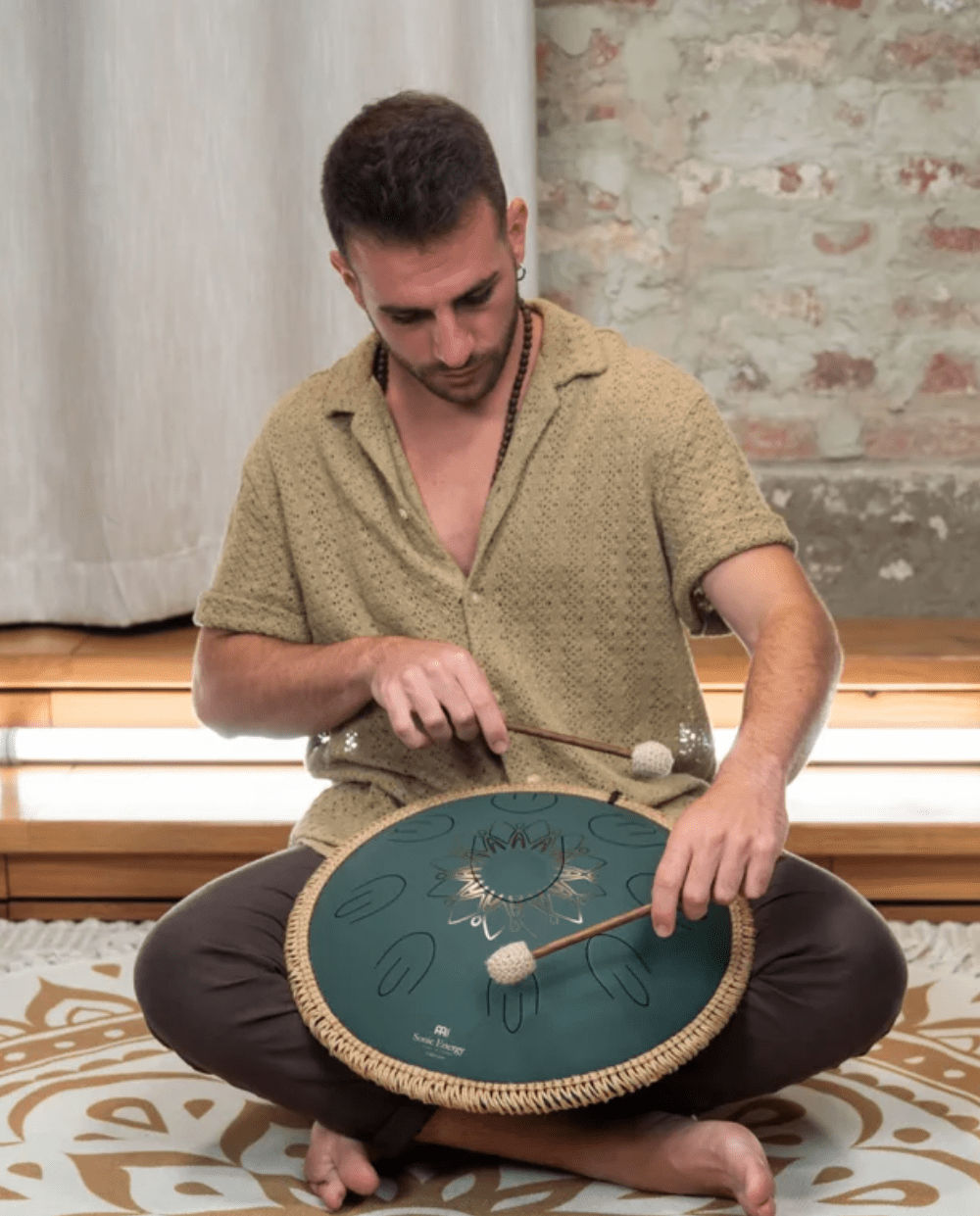 Octave Steel Tongue Drum 16” – F Major – 9 Note – 432 Hz – Dark Green - VibraSonic Music Store