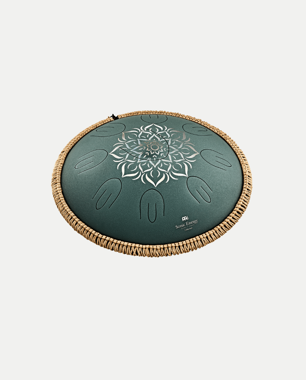 Steel Tongue Drum Octave 432 Hz – F Major 9 Note Verde Scuro Inciso - VibraSonic Music Store