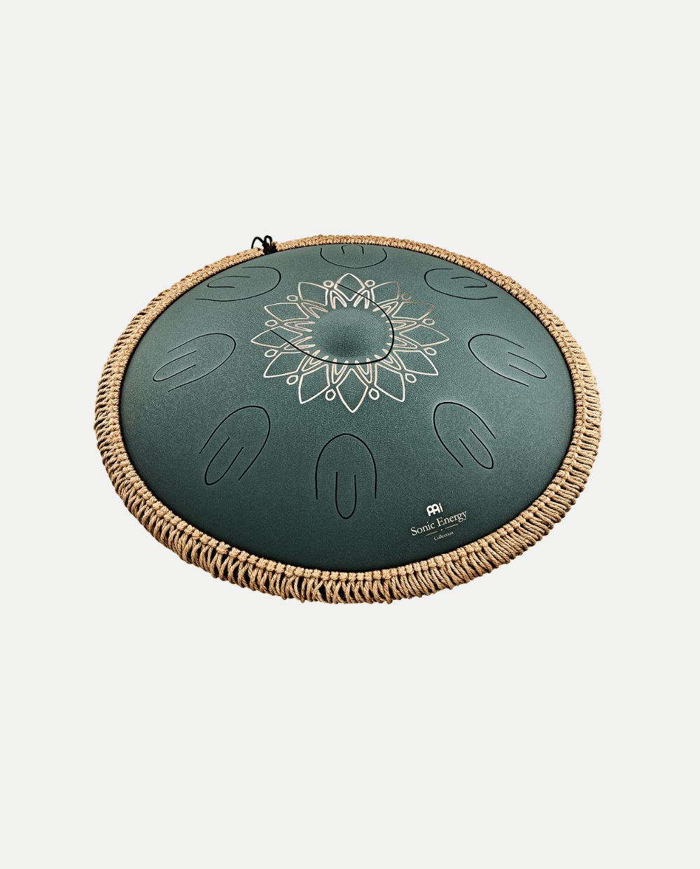 Steel Tongue Drum Octave 432 Hz – F Minor 9 Note Verde Scuro Inciso - VibraSonic Music Store