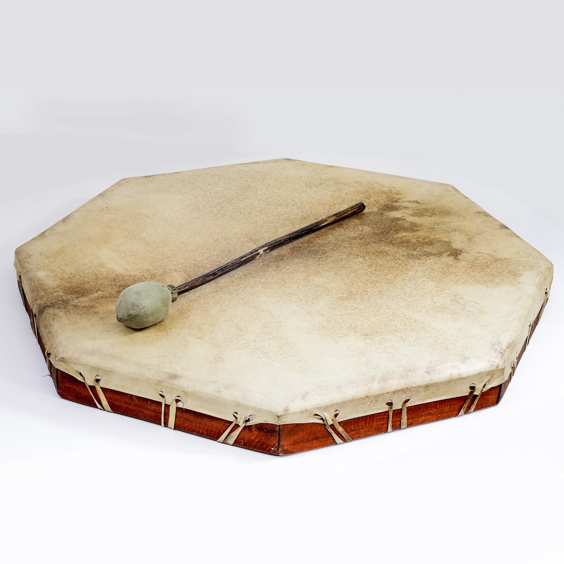 Tamburo rituale ottagonale 60 cm — tamburo con battitore incluso