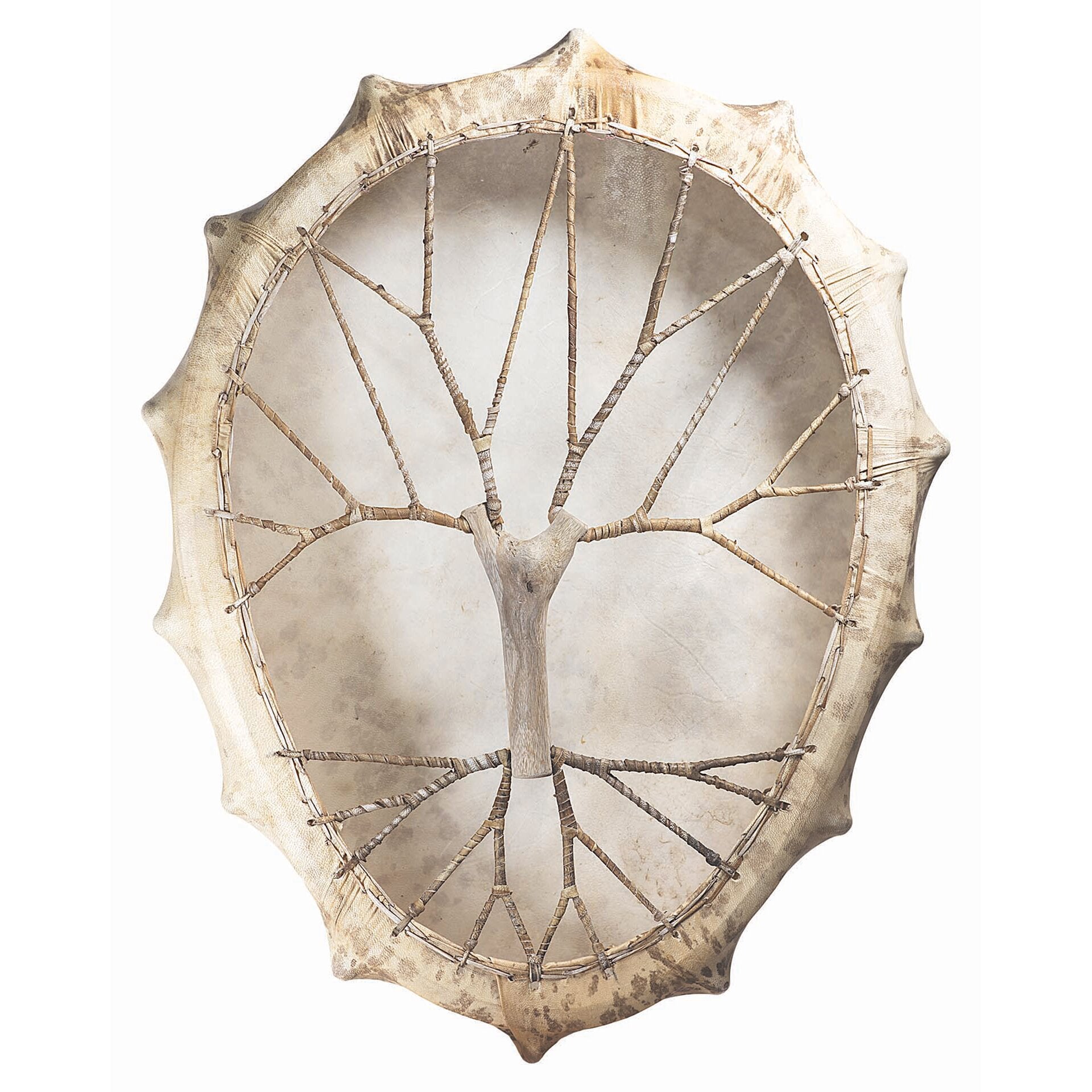 Tamburo Rituale Saami Style Siberiano 60 × 45 cm | Pelle di Capra — fotografia e dettagli originali Terré