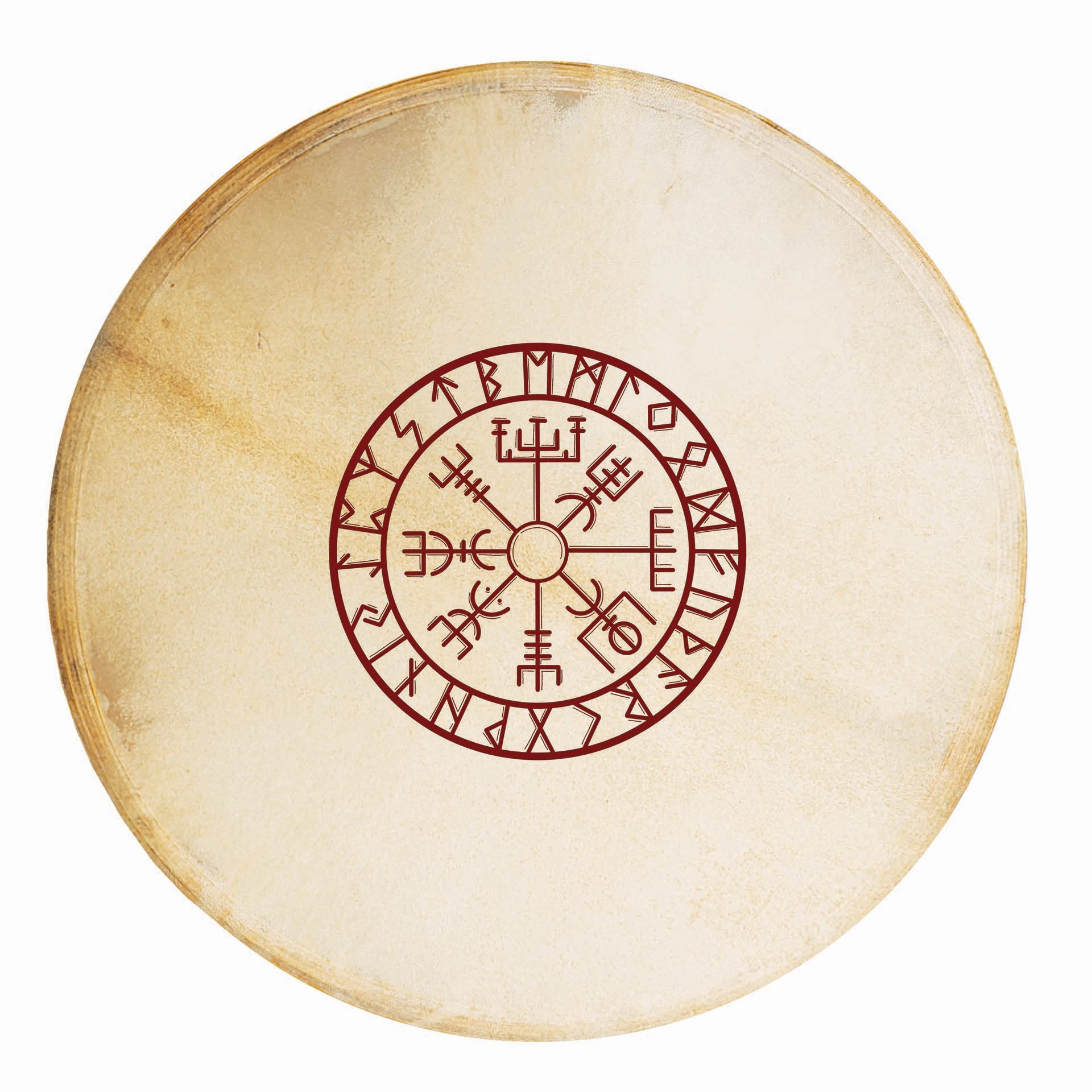 Tamburo Rituale Viking Rosso 40 cm | Pelle di Capra — vista frontale